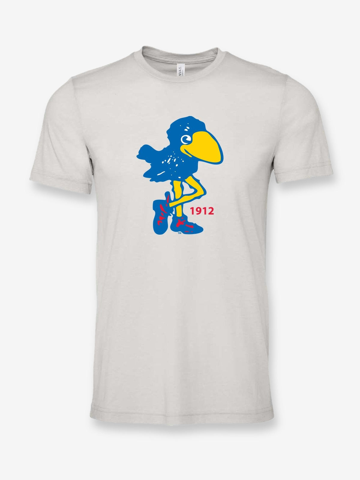 1912 Jayhawk on a cement gray t-shirt