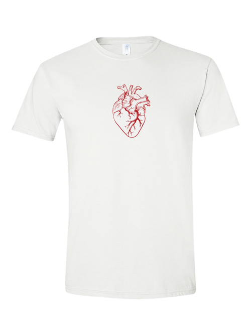Anatomical Heart design on a white t-shirt