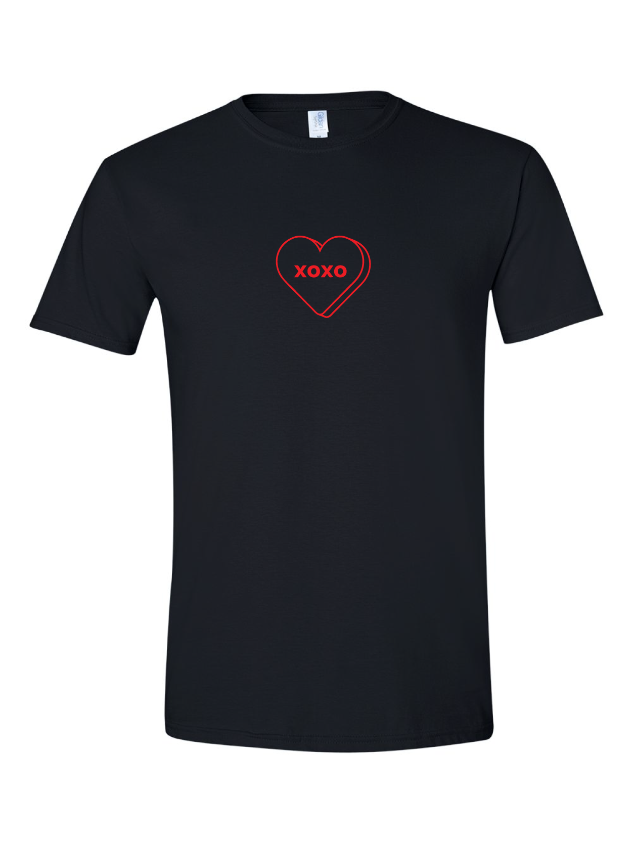 valentines day candy heart hugs and kisses black tshirt t-shirt 