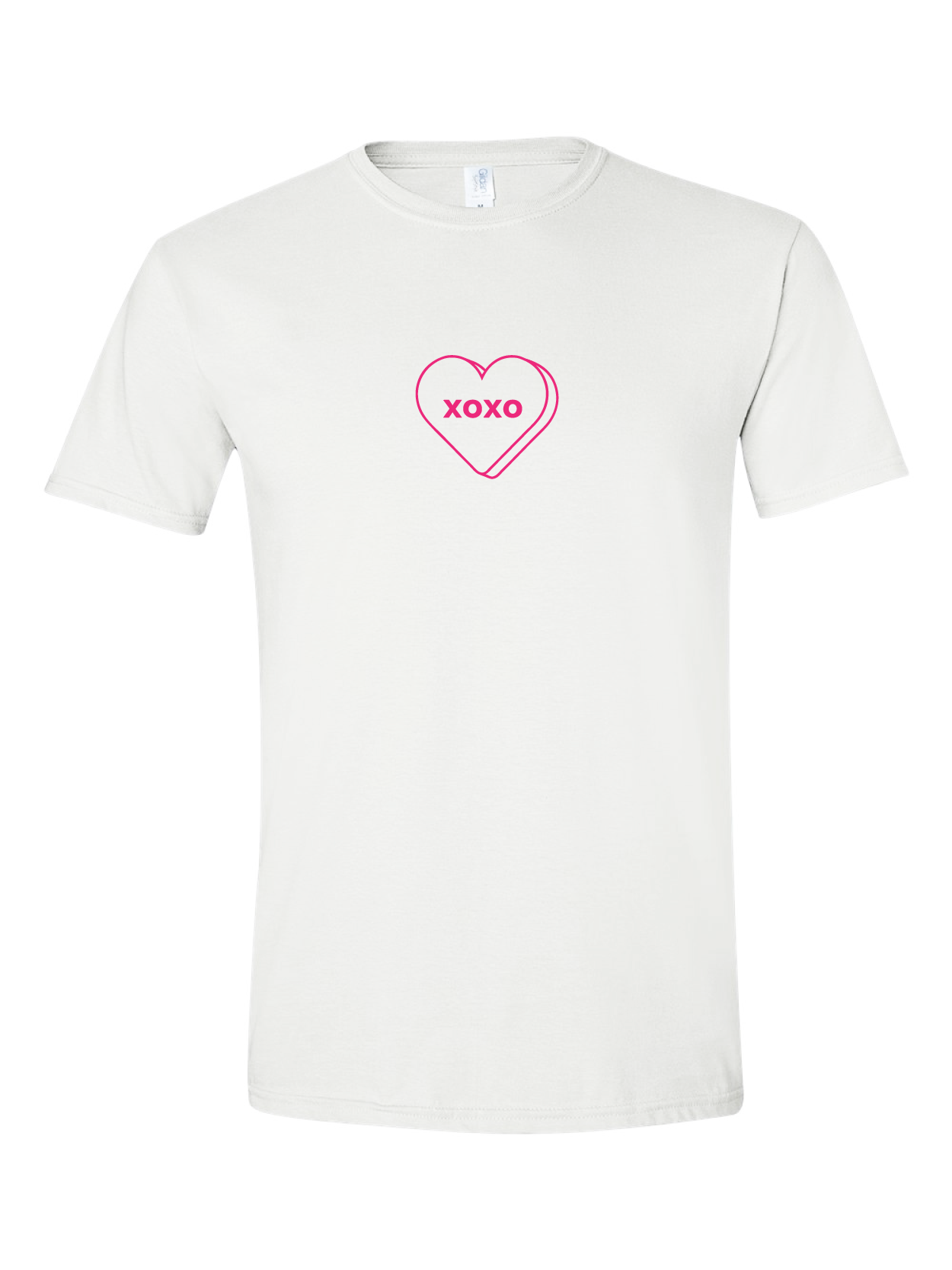 Candy Heart design on a white t-shirt