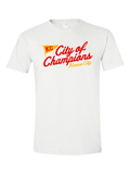 City of Champions design on a white t-shirt