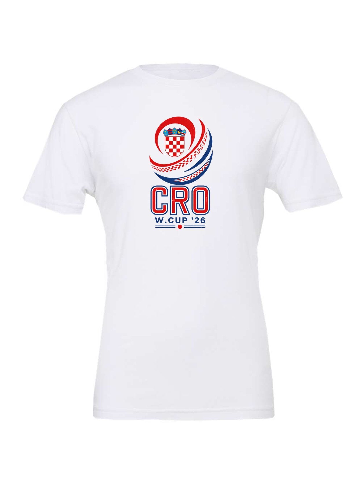 Croatia WC26 design on a white Bella+Canvas 3001 tee