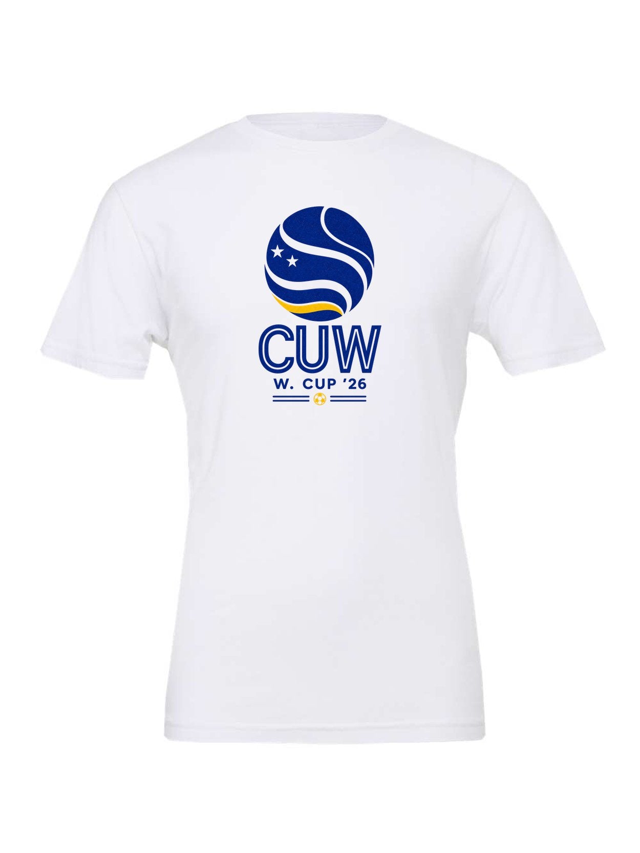 Curacao WC26 design on a white Bella+Canvas 3001 tee