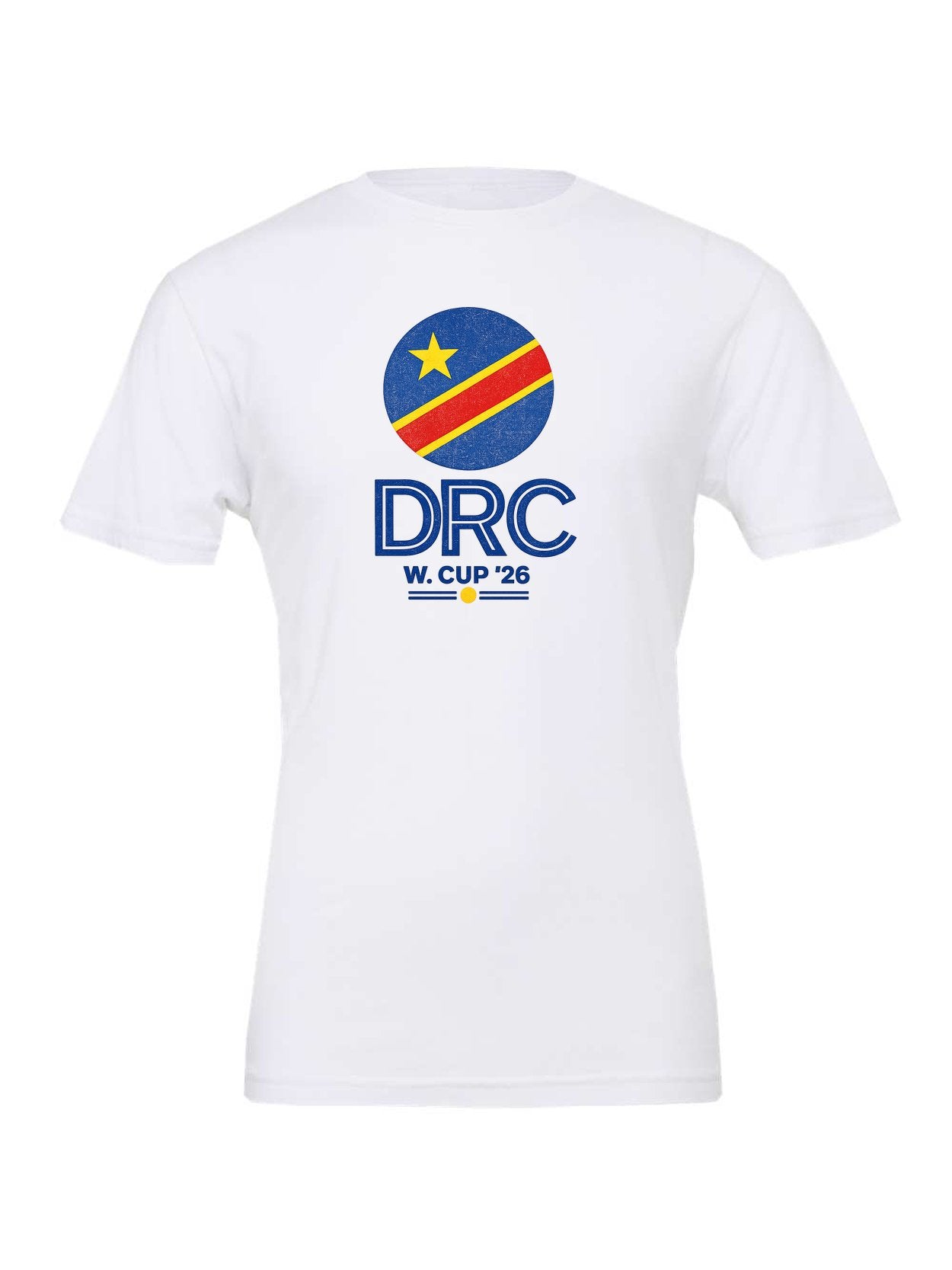 DR Congo WC26 design on a white Bella+Canvas 3001 tee