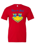 Fear the Bird design on a red t-shirt