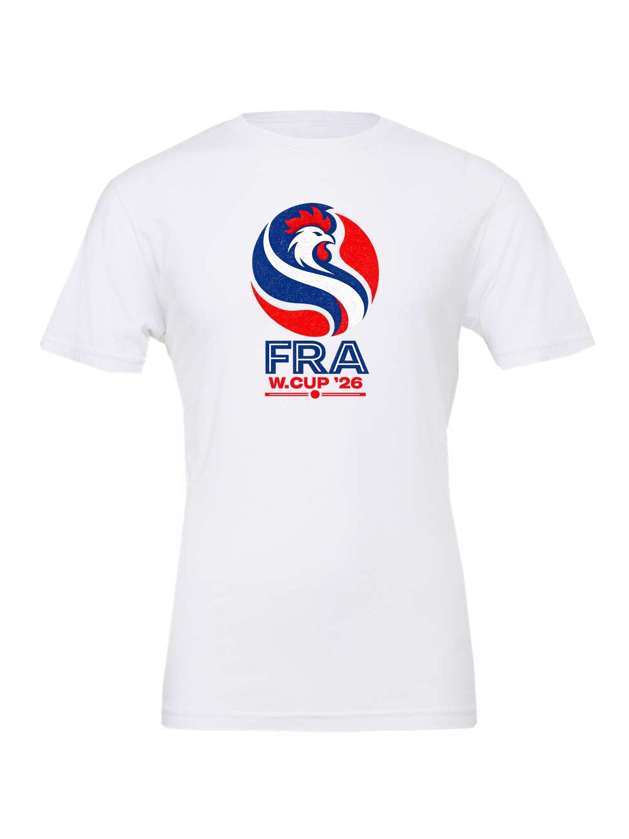 France WC26 design on a white Bella+Canvas 3001 tee