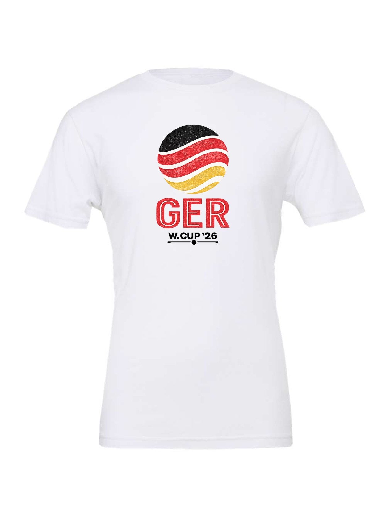 Germany WC26 design on a white Bella+Canvas 3001 tee