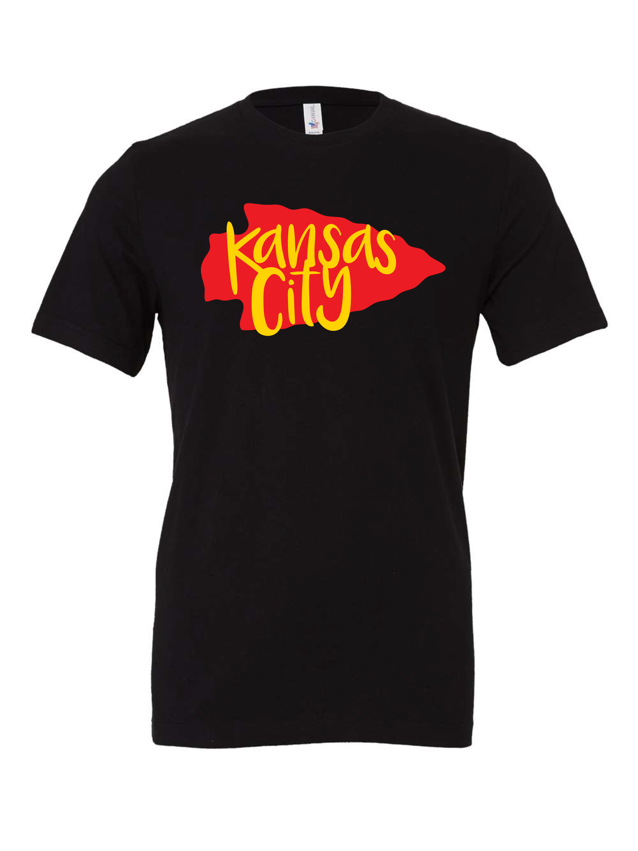 KC kansas city chiefs football sports arrowhead black tshirt t-shirt 