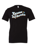 Kansas Jayhawks Retro design on a black t-shirt