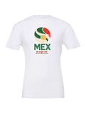 Mexico WC26 design on a white Bella+Canvas 3001 tee