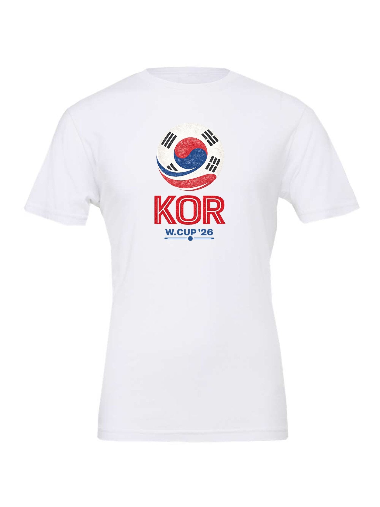 South Korea WC26 design on a white Bella+Canvas 3001 tee