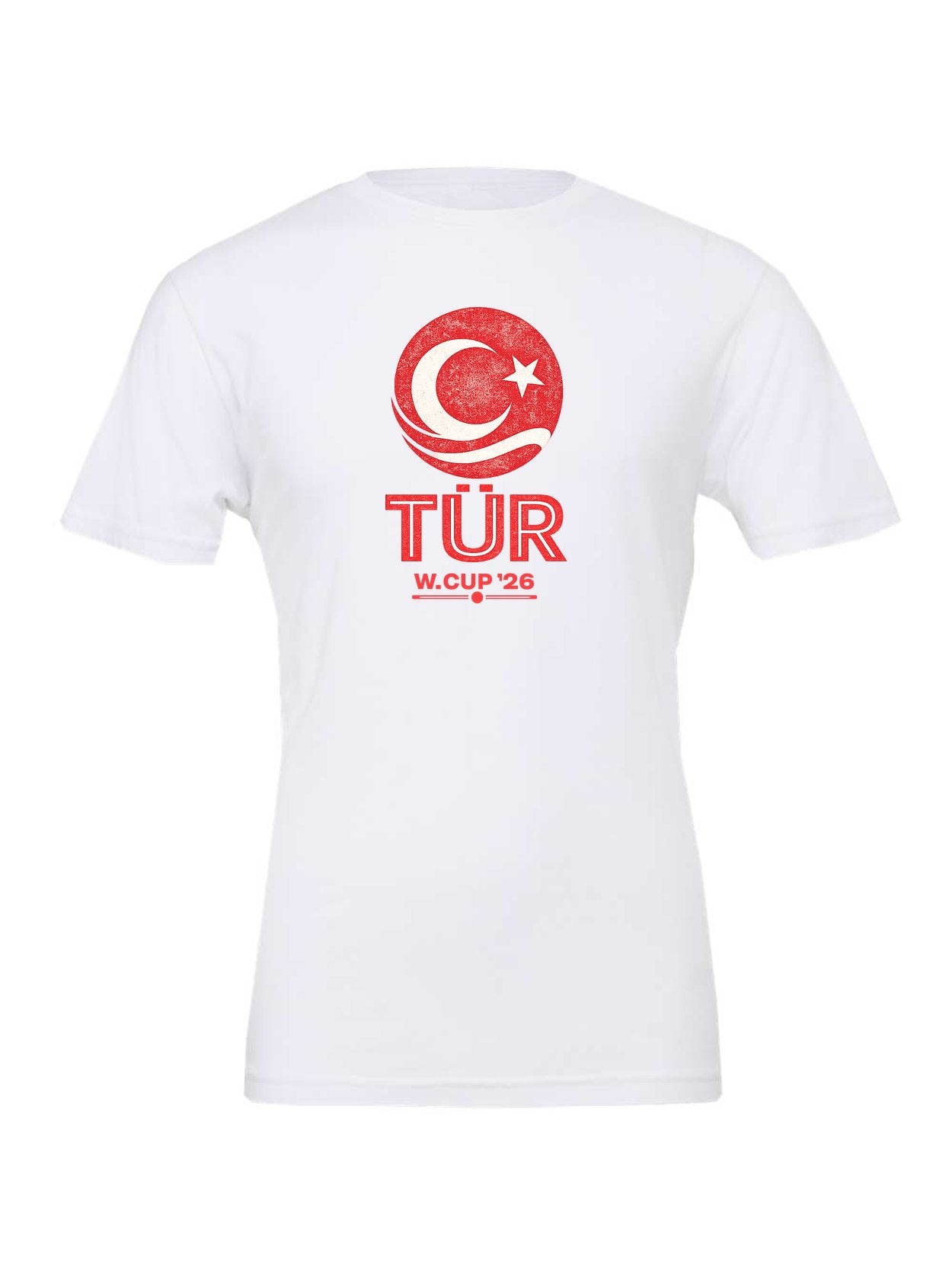 Turkiye WC26 design on a white Bella+Canvas 3001 tee