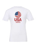 USA WC26 design on a white Bella+Canvas 3001 tee