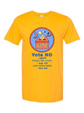 Vote NO Again design on a gold Gildan Softstyle tee