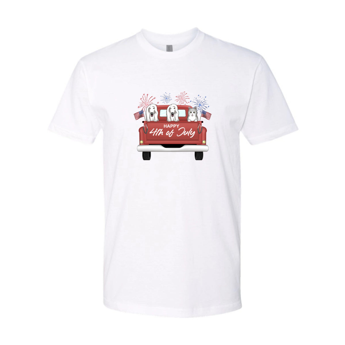 Happy 4th of July Pet Truck Custom Tee