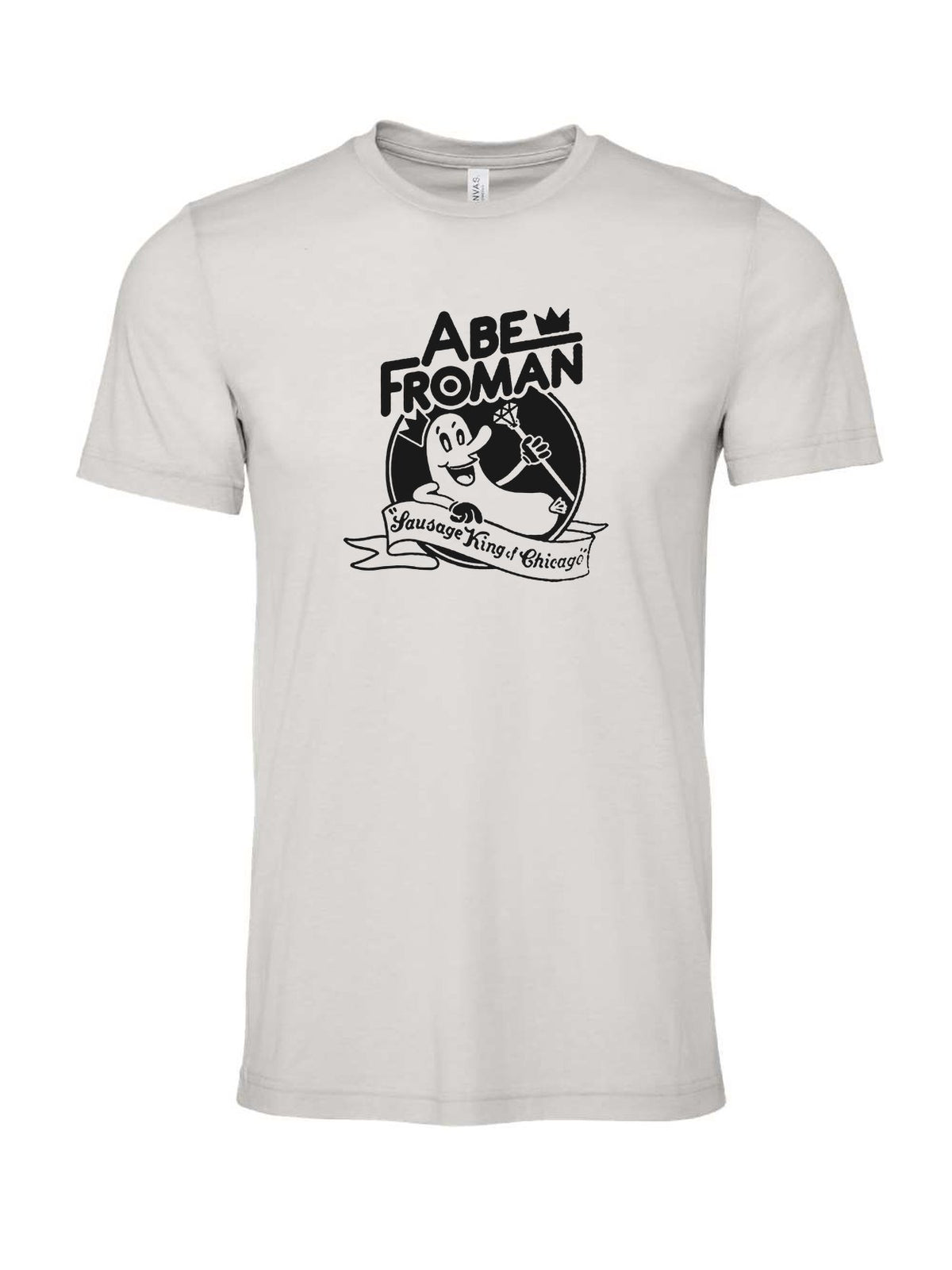 Abe Froman on a cement gray t-shirt