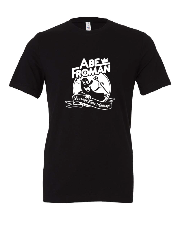 Abe Froman design on a black t-shirt