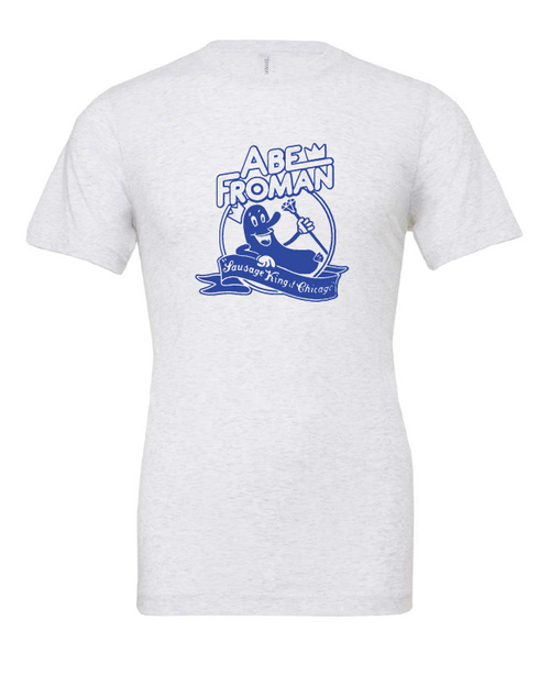 Abe Froman design on a white t-shirt