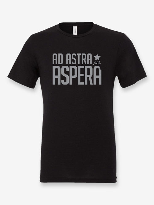 Ad Astra Per Aspera on a black t-shirt