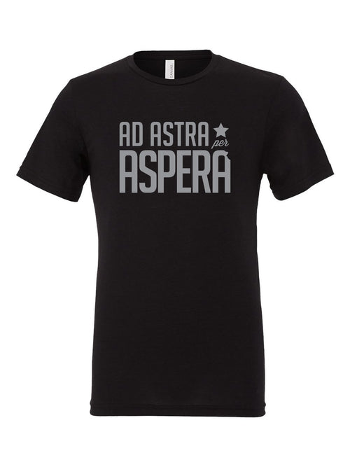 Ad Astra Per Aspera on a black t-shirt