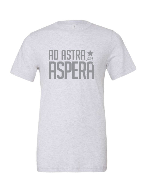 Ad Astra Per Aspera on a white t-shirt