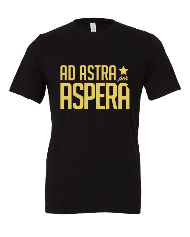 Ad Astra Per Aspera design on a black t-shirt