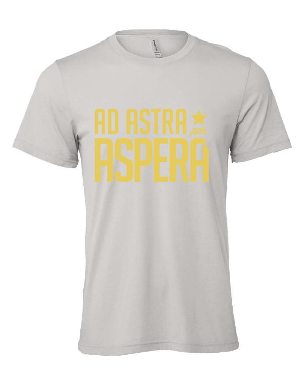 Ad Astra Per Aspera design on a gray t-shirt
