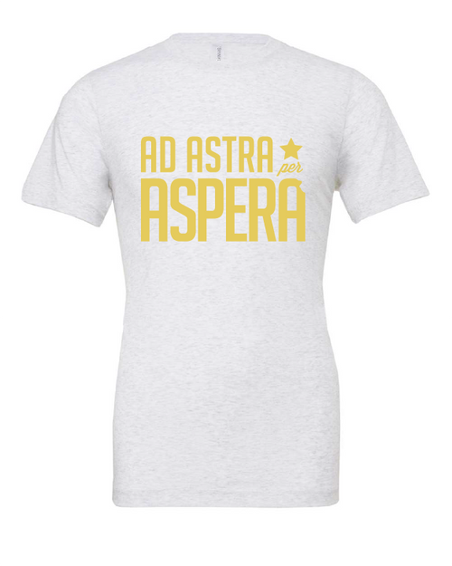 Ad Astra Per Aspera design on a white t-shirt