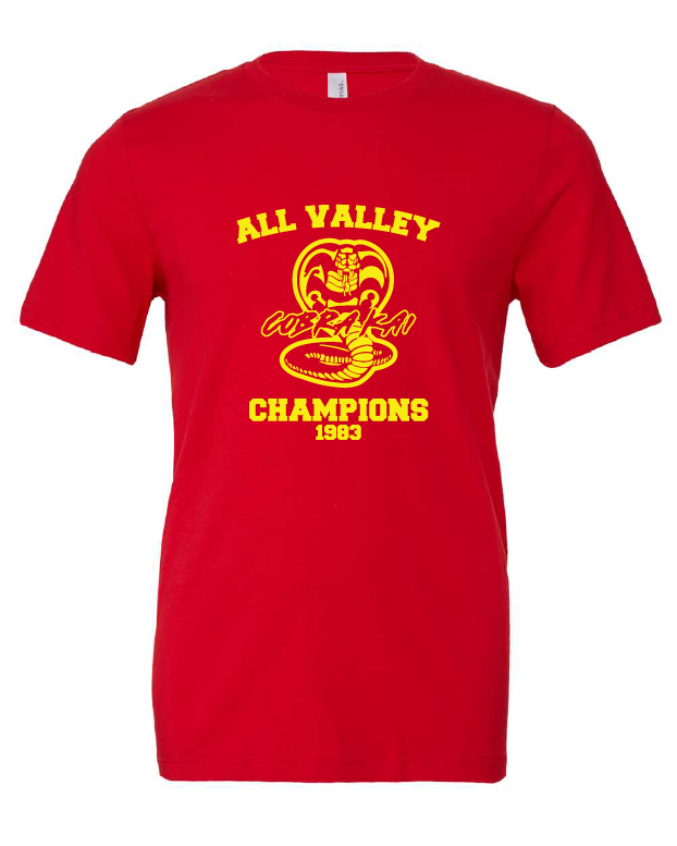 cobra kai karate kid movie red tshirt t-shirt 