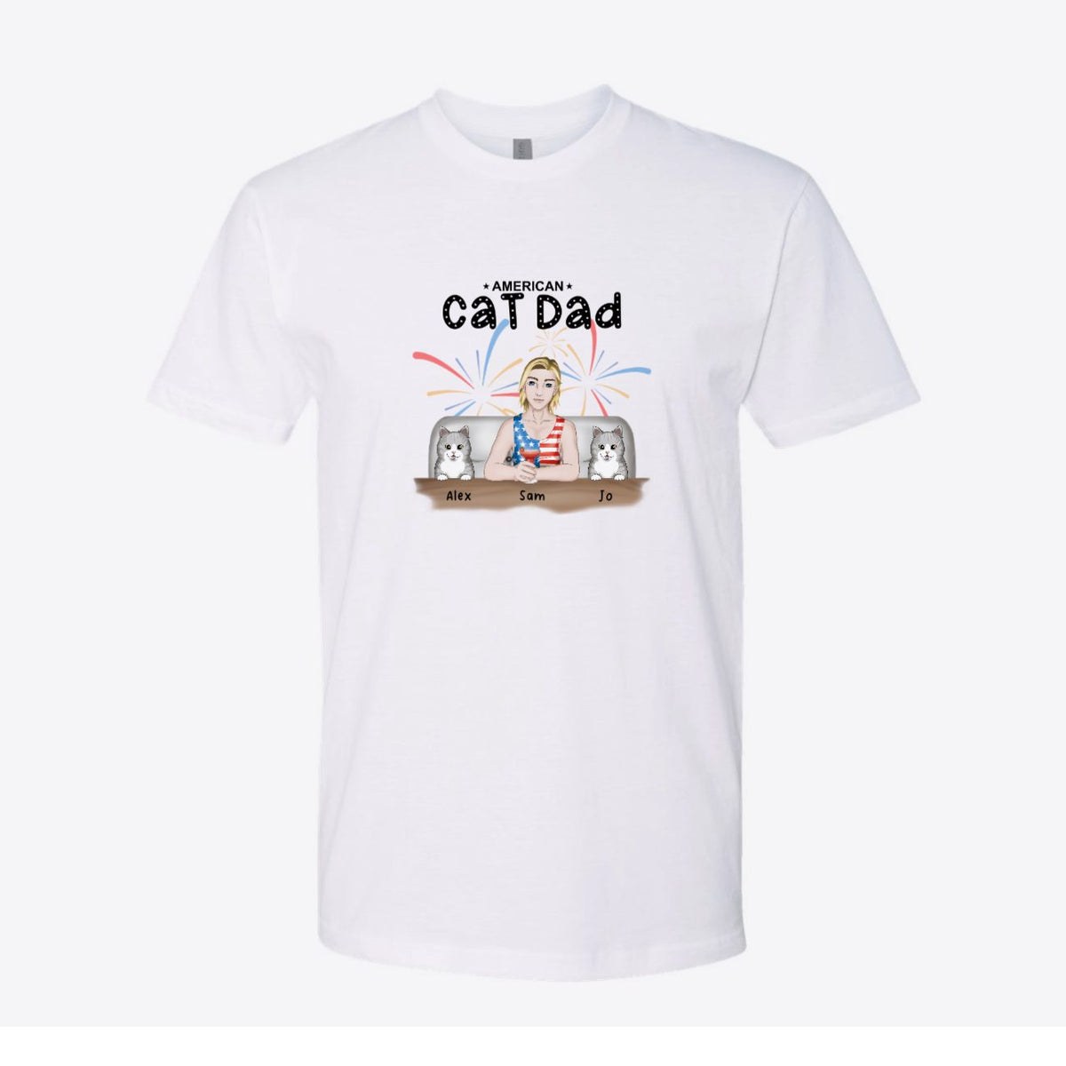 American Cat Dad Custom Tee