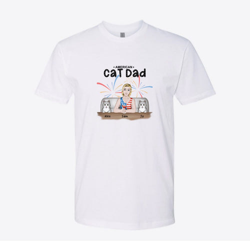 American Cat Dad Custom Tee