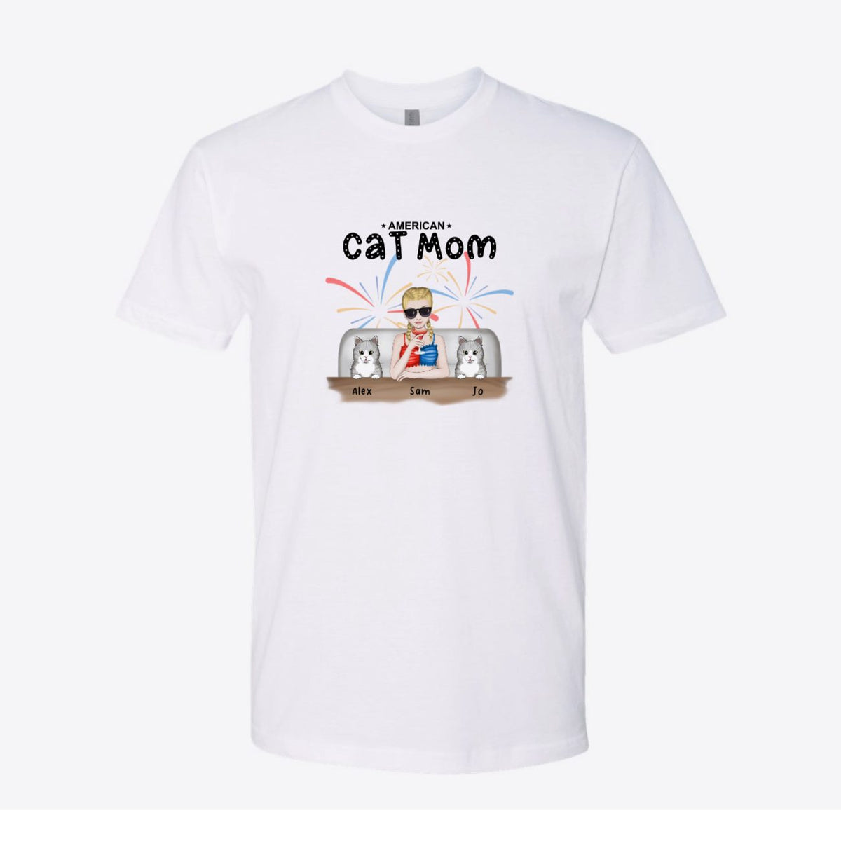 American Cat Mom Custom Tee