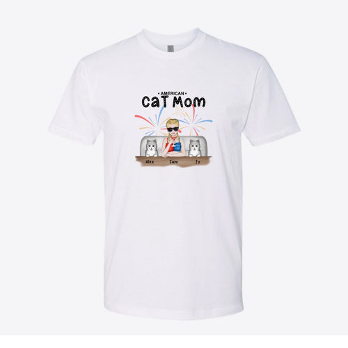 American Cat Mom Custom Tee