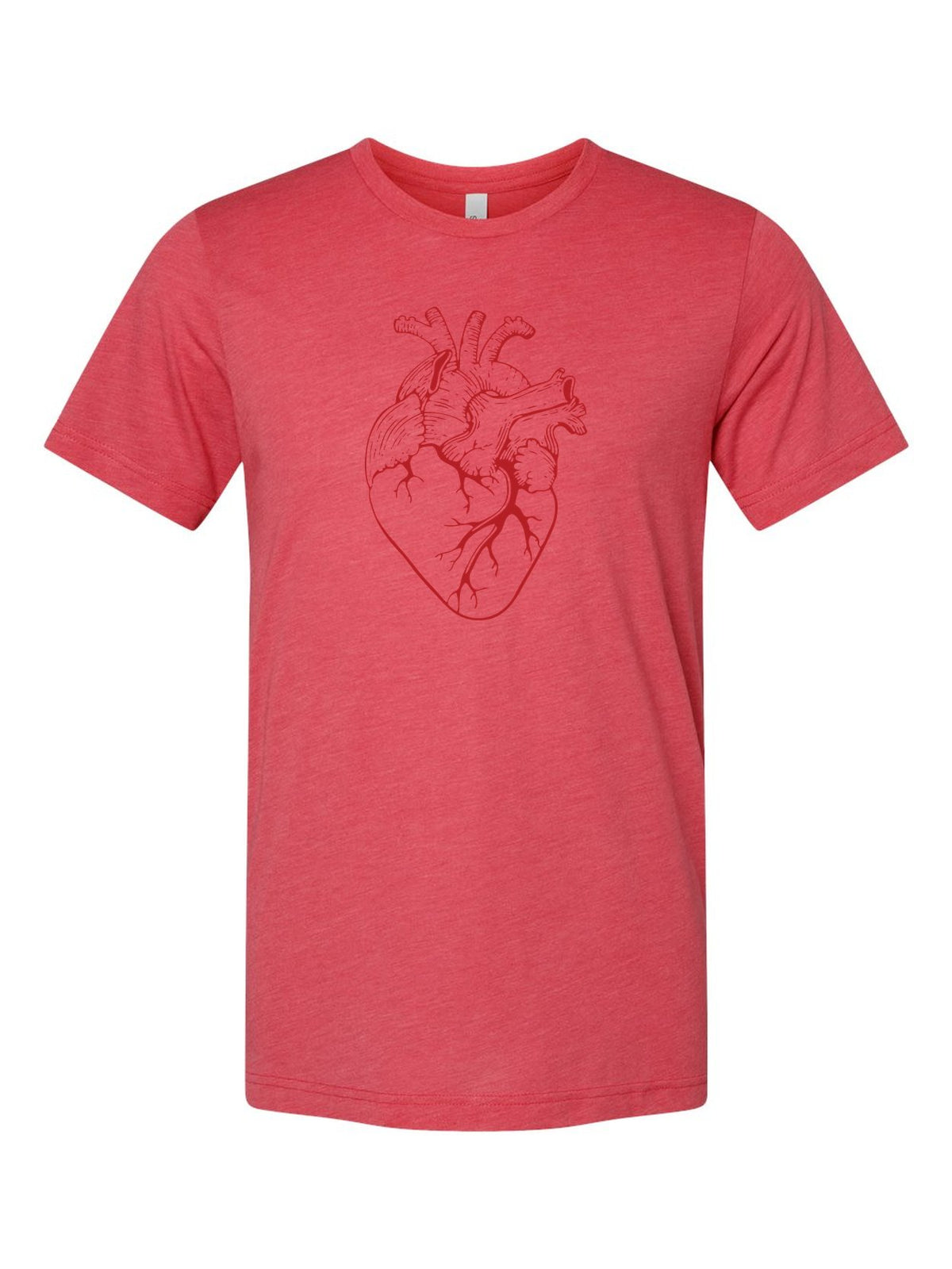 Anatomical Heart on a true red t-shirt