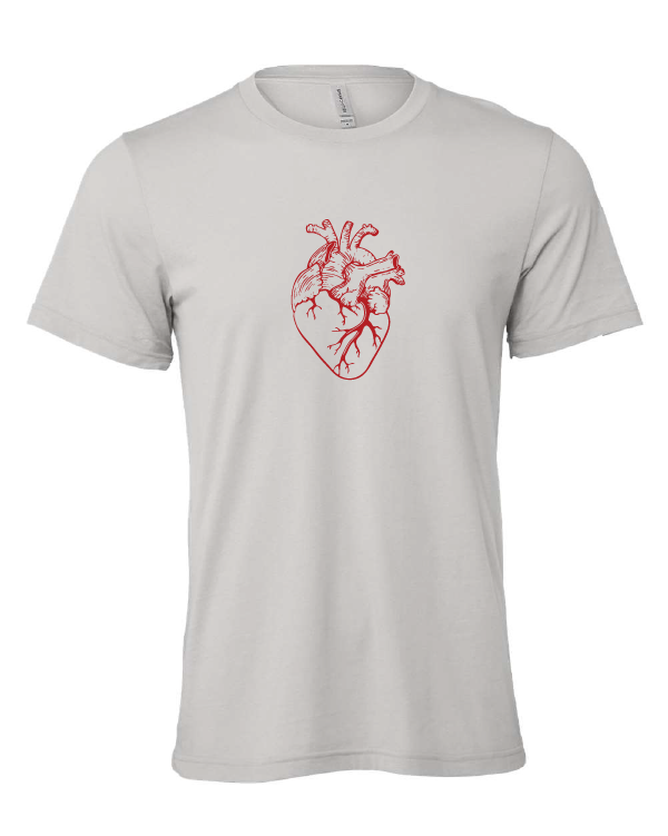 Anatomical Heart design on a gray t-shirt