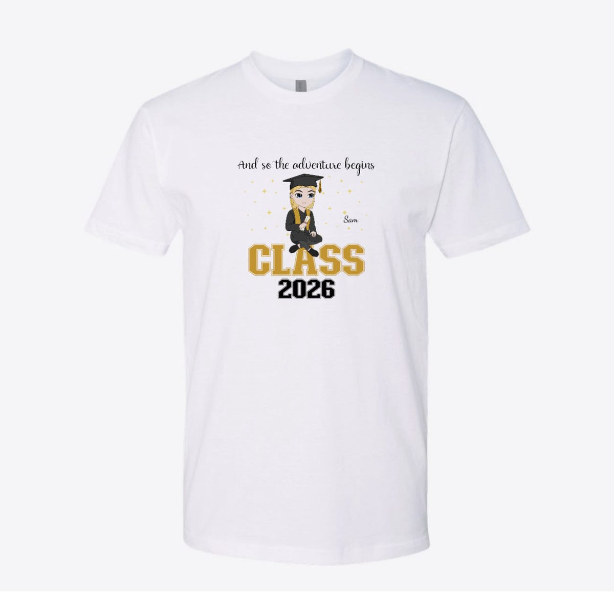 And So the Adventure Begins Graduate Custom Tee