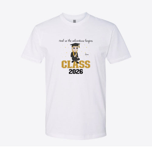 And So the Adventure Begins Graduate Custom Tee
