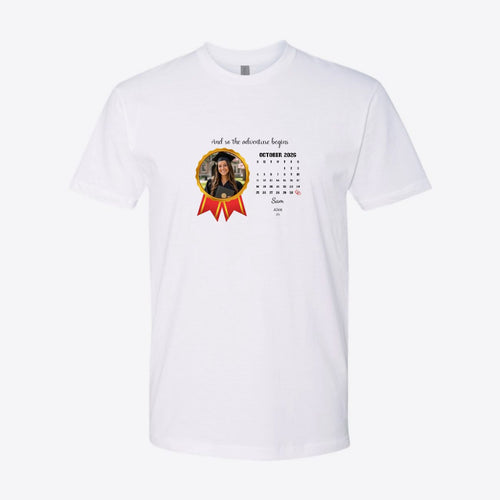 And So the Adventure Begins Graduation Photo Custom Tee