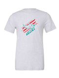 Ask Me About Sharks on a white t-shirt