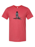 Astronaut Dog on a true red t-shirt