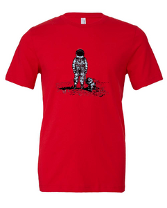 astronaut dog puppy space red tshirt t-shirt 