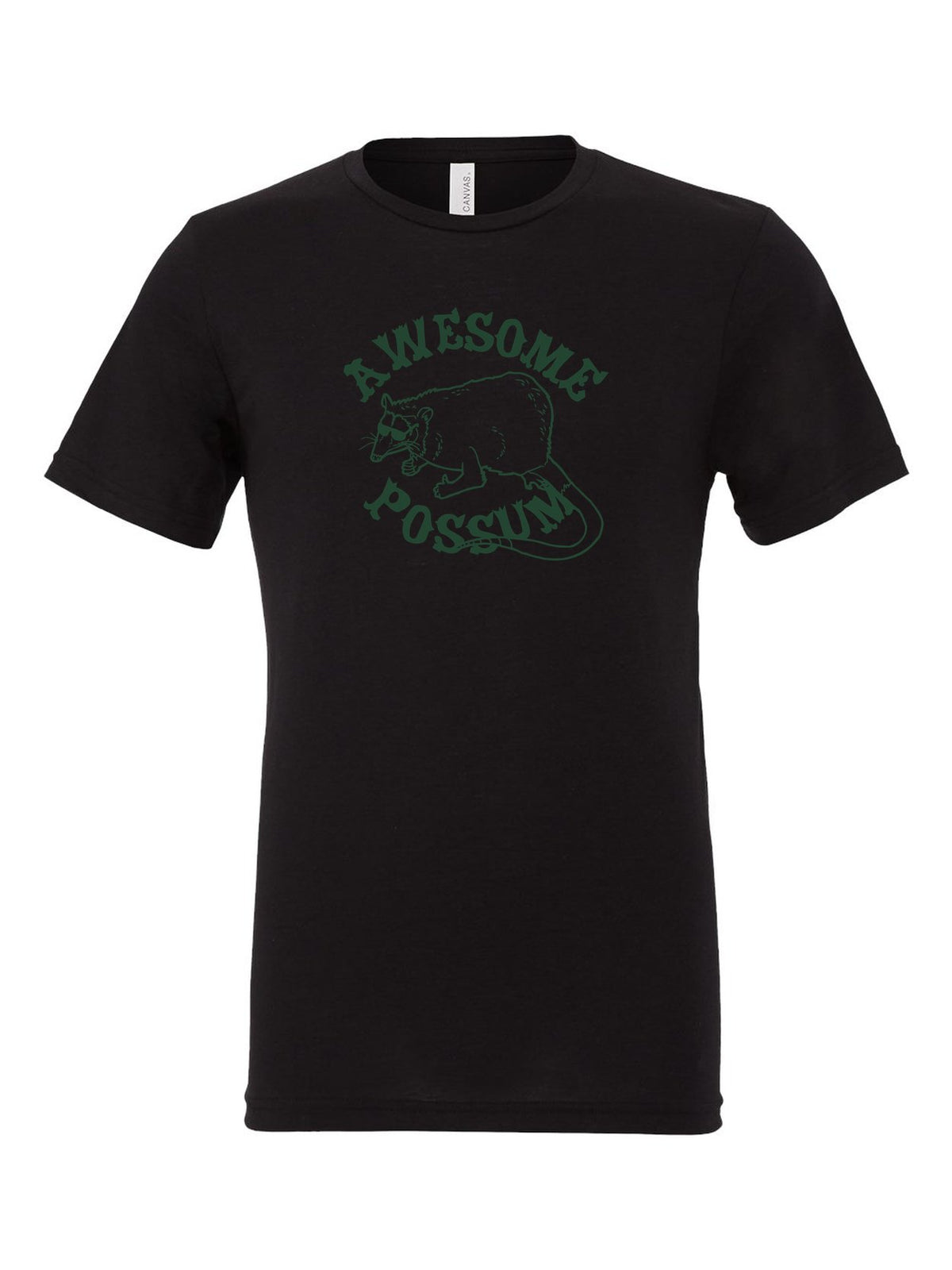 Awesome Possum on a black t-shirt
