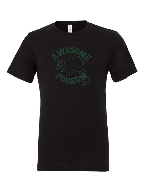 Awesome Possum on a black t-shirt