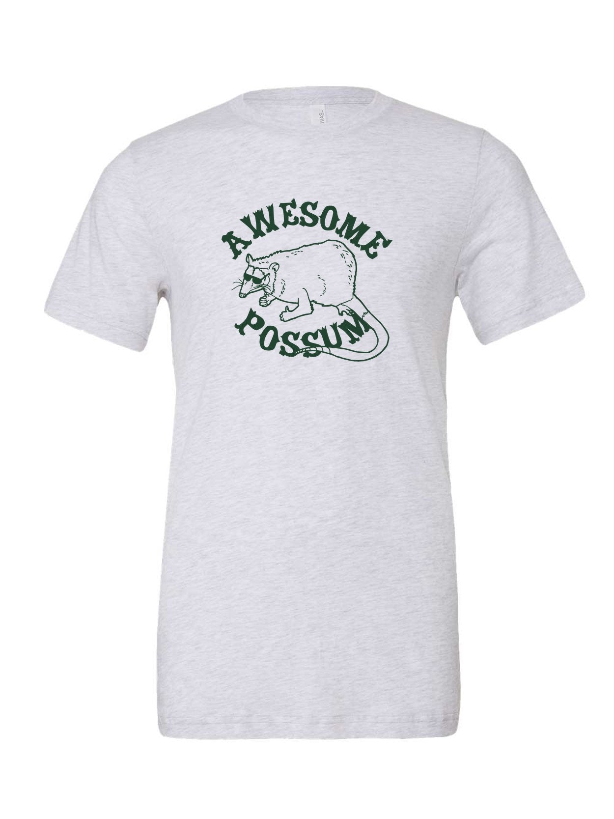 Awesome Possum on a white t-shirt