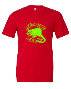 funny awesome possum pun sunglasses red tshirt t-shirt