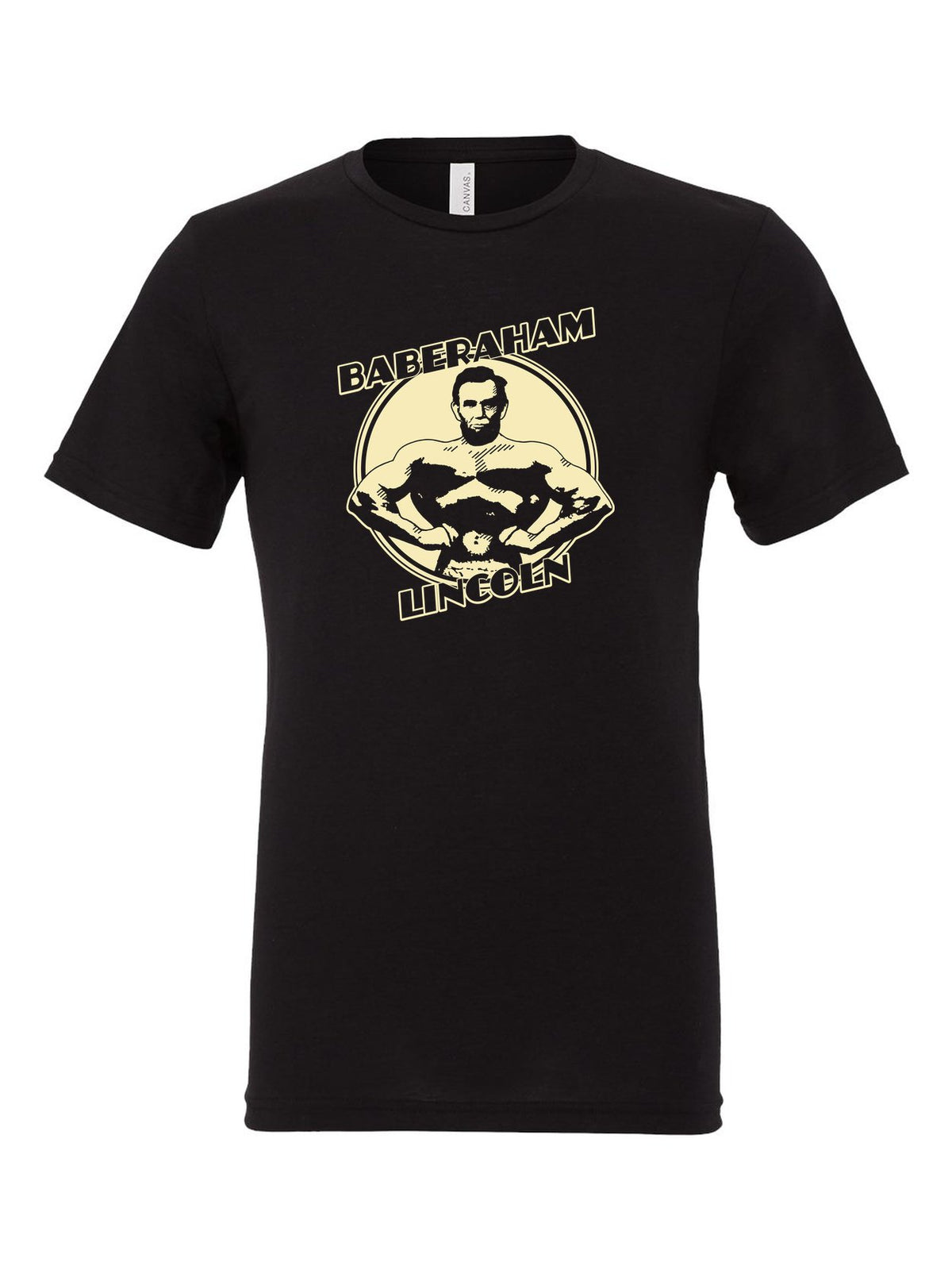 Baberaham Lincoln on a black t-shirt