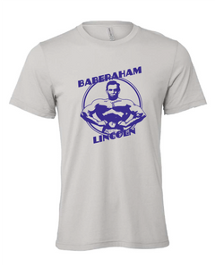 abe lincoln abraham licoln muscles funny pun babe gray tshirt t-shirt 