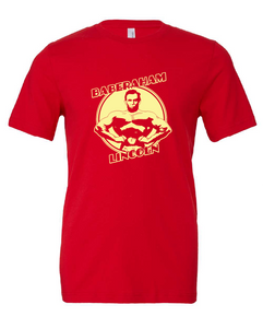 abe lincoln abraham licoln muscles funny pun babe red tshirt t-shirt 