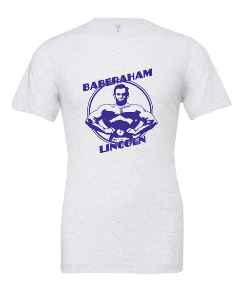 Baberaham Lincoln design on a white t-shirt