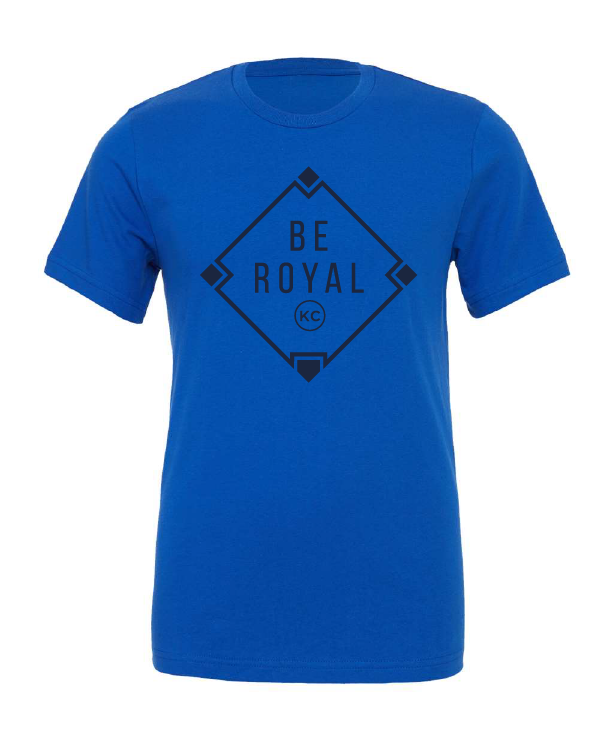 Be Royal design on a blue t-shirt